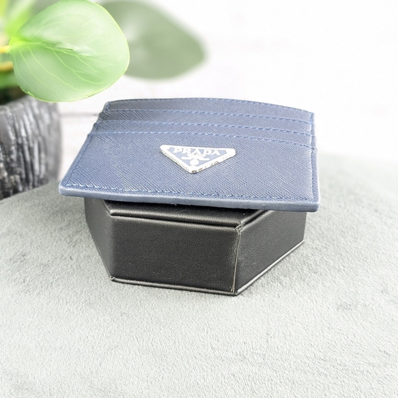 Prada front pocket wallet card case, navy blue - Picture 11 of 14